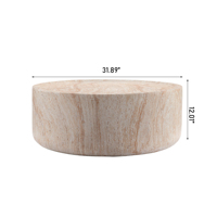 Table basse cylindrique moderne en MgO, imitation travertin, profil bas, meubles d'appoint pour l'extérieur, salon, patio