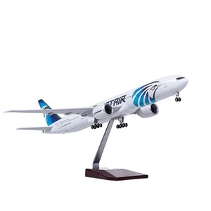 Avión de Juguete de <span class=keywords><strong>Egipto</strong></span> B777 de 47 cm con Luces LED, Avión de Metal Fundido a Presión, Regalo Coleccionable - Product Image 1