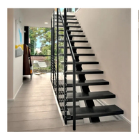 Moderne, langlebige Massivholz-Metall-Schwebetreppe mit unsichtbarem Träger für den Innenbereich von Wohnungen, den Außenbereich von Hotels/Kellern, umweltfreundlich