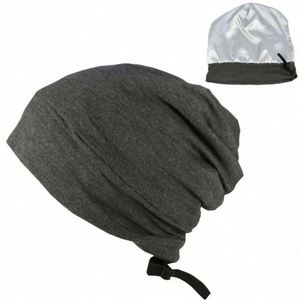 Bonnet en satin doublé, style décontracté, avec logo personnalisé, élastique réglable, bonnet de créateur, vente chaude - Product Image 2