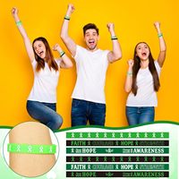 Bracelet en silicone avec ruban vert de sensibilisation à la santé mentale, citation inspirante, unisexe, pour femmes et hommes, 6