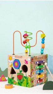 New Bằng Gỗ Giáo Dục Đồ Chơi Đa-Chức Năng Trí Tuệ Hộp Vòng Hạt Hình Dạng Sorter Hoạt Động <span class=keywords><strong>Cube</strong></span> Trẻ Em Đầu Giáo Dục Đồ Chơi - Product Image 6