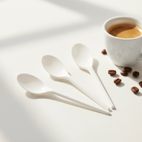Ensemble de couverts jetables en plastique PLA, sans BPA, de petite taille, pour les voyages, vaisselle jetable de qualité alimentaire