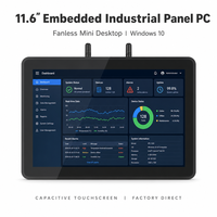 11,6 inch ingebedde industriële paneel-pc capacitieve touchscreen-computer ventilatorloze mini-desktopmonitor Windows 10-scherm
