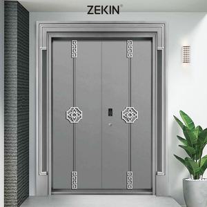 Puerta de Seguridad de Acero ZEKIN, Precio de Fábrica, Diseño Minimalista, Puerta Exterior Negra, Fabricada en China para Turquía - Product Image 2