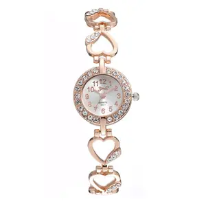 Relojes con forma de corazón para mujer, pulsera de cuero con esfera de lujo, de cuarzo