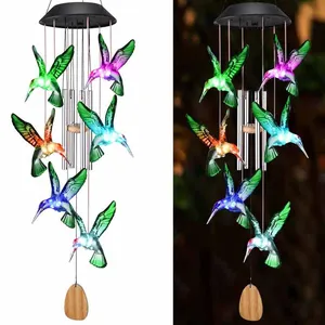 Farbwechsel Solarenergie Windspiel Kolibri Schmetterling Wasserdicht Outdoor Weihnachts dekoration Licht für Patio Yard Garden