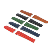 Bracelet de montre en cuir léger et rembourré, motif grain d'alligator véritable, 20 mm, personnalisé, en cuir de veau gaufré