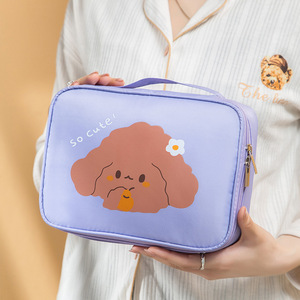 Custom Made Cosmetic Storage <b>Bag</b> Lemon Yellow Large Capacity Waterproof Makeup <b>Bag</b> With Logo Twill Pattern Cartoon Style - Product Image 3