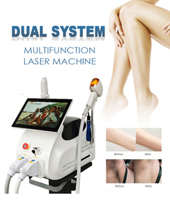 Machine laser multifonctionnelle à double système, prix d'usine, certifiée CE, refroidissement par glace, épilation indolore, élimination des tatouages - Product Image 2