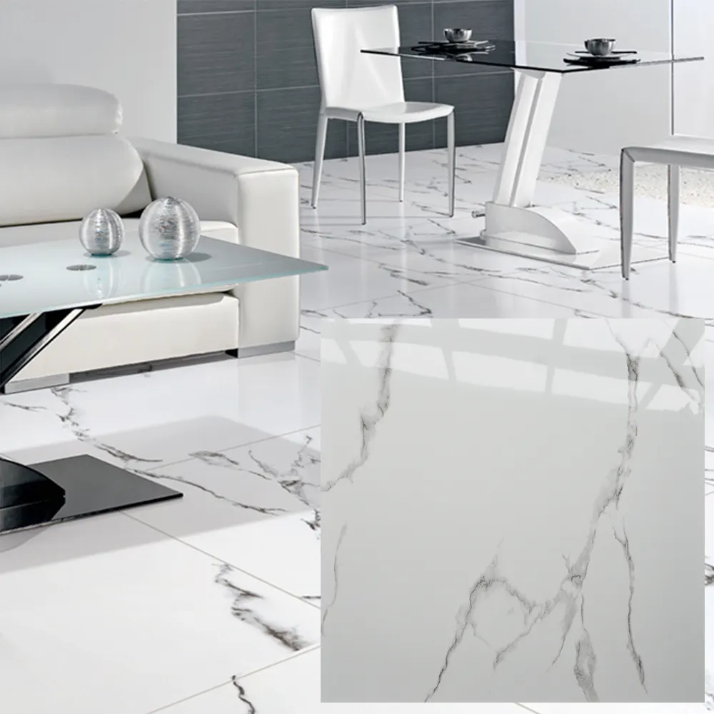 Produzione di piastrelle e marmi in ceramica per pavimenti in marmo porcellanato lucido quadrato 600x600