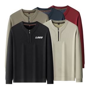 Felpa da Jogging mezza Zip da esterno felpa da uomo con cappuccio 1/4 con Zip <span class=keywords><strong>T</strong></span>-Shirt a maniche lunghe con Logo sportivo Plus Size - Product Image 3