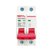 Mejor Precio Interruptor de Circuito CC DZ47-63 DC1000V Bipolar 6kA Solar 63 Amperios Disyuntor CC MCB para Sistema Solar