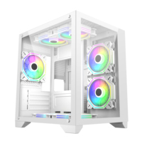 AntarcChill Wholesale High Standard Computer Case Full Glass Panel Gaming Pc Case Aluminum Watercooling Micro ATX ITX PC Case