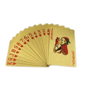 Naipes de Póker de Plástico Resistentes al Agua con Lámina Dorada, Naipes de Póker Creativos Tycoon Gold Texas, Colección Conmemorativa de <span class=keywords><strong>Ajedrez</strong></span> - Product Image 1