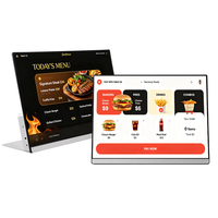HUSHIDA - Menú Digital Electrónico Interactivo de 23.8 Pulgadas Producido por la Fábrica, Monitor LCD de Escritorio en Forma de L para Restaurante