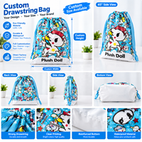 Sacs cadeaux en plastique personnalisés avec logo, sacs d'emballage en EVA double couche épaissis pour jouets avec ruban ou corde