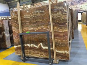 Azulejo de pared de mármol de ónix marrón tigre para FONDO DE TV - Product Image 6