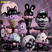 Peluche personnalisée, ensemble de crème glacée gothique effrayante, poupée en peluche sur le thème de l'Halloween, chauve-souris, chat, monstre