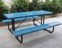 Table de pique-nique en métal, meuble de rue, imperméable, pour parc à thème