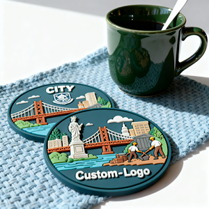 Bán buôn 3D biểu tượng tùy chỉnh nhựa <span class=keywords><strong>Silicone</strong></span> mềm PVC cao su dễ thương cốc đế lót ly cho đồ uống - Product Image 2