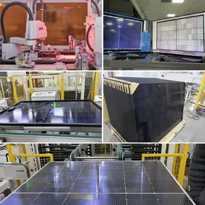 Panel surya terbaik Topcon semua hitam 450 watt panel kaca ganda di gudang EU
