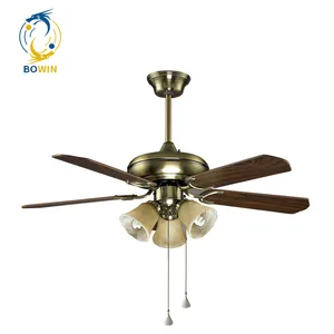 110V-220V 50-60Hz Koper Motor 52 Inch Elektrische Dak Decoratieve Plafond Ventilator 5 Blades en 3 Lamphouder