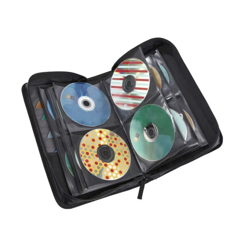क्लासिक सीडी/डीवीडी काले मामले/बटुआ ज़िप बंद के साथ, सीडी मामले निर्माताओं और आपूर्तिकर्ताओं और निर्यातकों