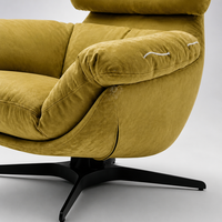 Fauteuil d'appoint inclinable de luxe au design minimaliste italien, chaise pivotante individuelle créative pour le loisir, confortable et rembourrée
