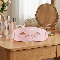 Masque oculaire LED à lumière rouge pour le traitement des cernes, OEM, logo personnalisé, rose, en silicone, appareil de beauté pour les yeux, soin de la peau, masque oculaire à lumière rouge
