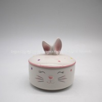 Pot de rangement en céramique lapin mignon peint à la main, décoration d'intérieur, style coréen créatif et tendance, Dehua 301-500ML, pour Pâques transfrontalier