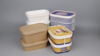 Ensaladera Rectangular de Papel con Tapa, Contenedor Personalizado de Comida Rápida para Llevar, Ensaladera de Papel Ecológico Desechable