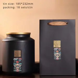 Stampa personalizzata 185*232mm speciale grande contenitore di latta da tè nero alto e vintage caddy grandi contenitori di lattine da tè scatola di latta