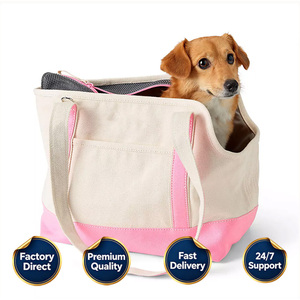 Bolsa de Transporte Portátil para Perros y Gatos, Transpirable, Ligera, para Viajes al Aire Libre, Duradera, de Lona, Bolsa de Transporte para Cachorros - Product Image 1