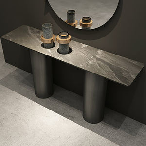 Pieds en acier inoxydable de conception simple, <span class=keywords><strong>table</strong></span> de <span class=keywords><strong>console</strong></span> noire et dorée, mobilier de salon moderne, <span class=keywords><strong>table</strong></span> d'entrée - Product Image 2