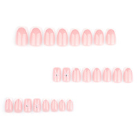 Vente en gros usine Faux ongles français blancs nude avec motif nœud et décoration diamant, design nail art, ongles carrés courts à presser