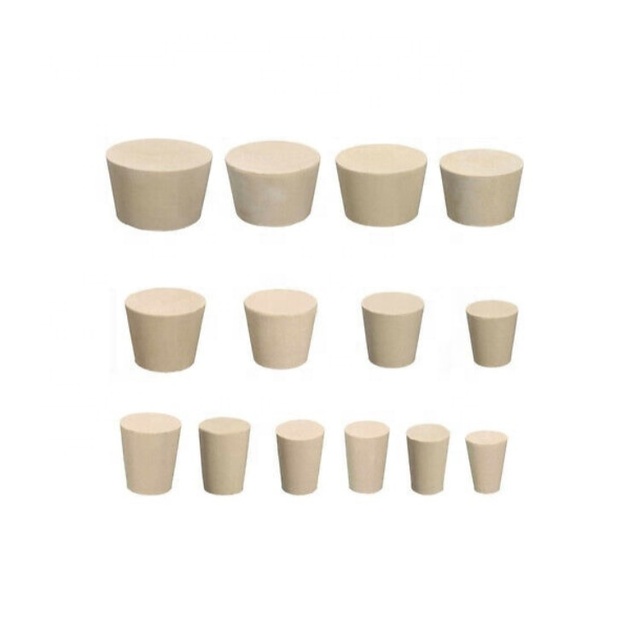 Sealing Tapered White Solid Hole Silicone Cone Stopper Rubber Plugs for Test Tube Wine Bottle