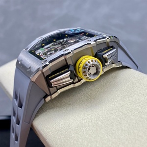 Luxury RM11-03 Style Skeleton Flyback <b>Chronograph</b> <b>Automatic</b> Watch Ti Metal Carbon Tonneau Case Rubber Strap Men Sports Watch - Product Image 6