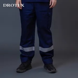 Pantalones de trabajo reflectantes resistentes al fuego, algodón, ignífugo, para minería de gas y aceite, uniforme