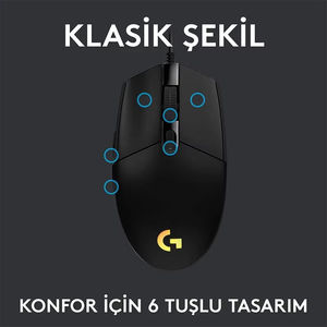 Ratón para Juegos con Cable Logitech G102 de Segunda Generación, <span class=keywords><strong>Overwatch</strong></span>/LOL/Blanco y Negro, Azul RGB, Brillo, Ratón Profesional Competitivo - Product Image 6