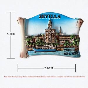 Imanes de Refrigerador 3D Españoles con Lugares Emblemáticos de la Ciudad, Recuerdos de Viaje, Decoración Creativa para el Hogar, Regalos Minimalistas/Modernos/Dibujados a Mano - Product Image 1