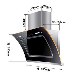 Campana Extractora de <span class=keywords><strong>Cocina</strong></span> Eléctrica Moderna de Alta Calidad, Montada en la Pared, con Filtro de Deflector, Ventilación y Acero Inoxidable para el Hogar - Product Image 2
