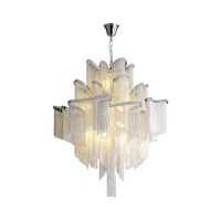 Lustre contemporain à étages DD260923 avec design de chaînes à franges superposées, idéal pour villa, restaurant, salle de banquet et décoration de plafond domestique