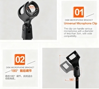 Mini trépied pliable de support de support de microphone de bureau portatif avec le support réglable de microphone en métal