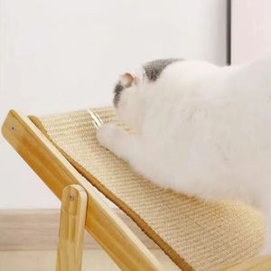 Einfarbiges hölzernes Katzen bett Hängematten liege Abnehmbarer Sisal kühler Verschleiß festes Katzen kratz pad für Hunde OEM ODM Handwäsche - Product Image 5