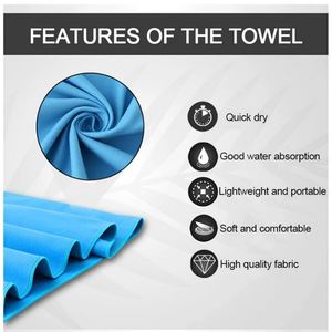 Serviette de bain rectangulaire en microfibre unie, douce, absorbante et à séchage rapide, dans un sac en filet pour le sport et le fitness - Product Image 4