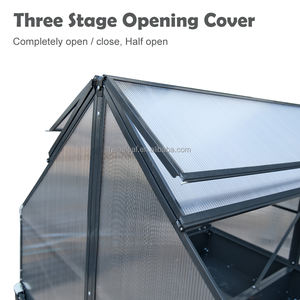 <span class=keywords><strong>Lit</strong></span> de jardin surélevé à structure en aluminium 2 en 1 Mini serre de jardin à cadre froid <span class=keywords><strong>avec</strong></span> fermeture à glissière de <span class=keywords><strong>rangement</strong></span> - Product Image 5