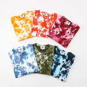 Tie Dye T-Shirts Großhandel aus Indien Tie Dye Baumwolle T-Shirt Sublimation Tie Dye T-Shirt