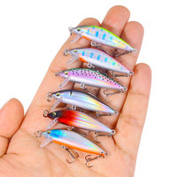 Vente en gros de leurres de pêche pour poissons nageurs de 5 cm et 3 g, appâts durs avec hameçons triples, appâts artificiels pour la perche, le chub et la truite