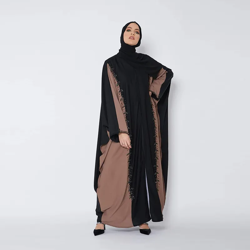 Siyah açık En Soie başörtüsü İslam Istanbul için Sharjah elbise Abaya Pakistan düğün toptan kadınlar müslüman beyaz Polyester
